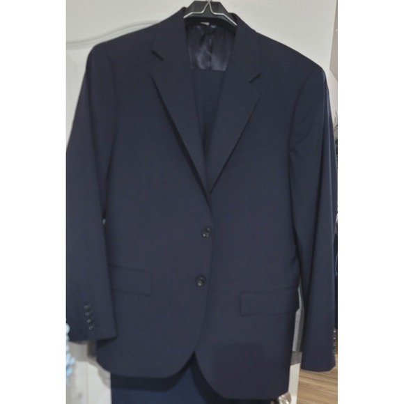 J. Crew Men's Navy Blue Loro Piana Superfine Wool 2 Button Suit Size 42R